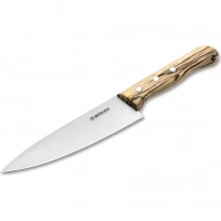 Кухонный шеф-нож Boker Tenera Chef’s Medium Ice Beech, 158 мм, сталь С75, рукоять белый бук купить в Химках