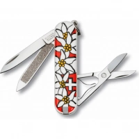 Нож перочинный Victorinox Edelweiss 0.6203.840 58мм 7 функций дизайн рукояти Эдельвейс купить в Химках