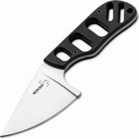 Нож с фиксированным клинком шейный Chad Los Banos Design SFB Neck, Boker Plus 02BO321, сталь 440C Satin, рукоять стеклотекстолит G10 купить в Химках