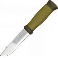 Нож с фиксированным лезвием Morakniv 2000, сталь Sandvik 12C27, рукоять пластик/резина, зеленый купить в Химках