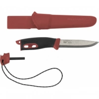 Нож с фиксированным лезвием Morakniv Companion Spark Black Red, сталь Sandvik 12C27, рукоять резина/пластик купить в Химках