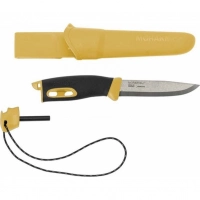 Нож с фиксированным лезвием Morakniv Companion Spark Black Yellow, сталь Sandvik 12C27, рукоять резина/пластик купить в Химках