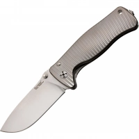 Нож складной LionSteel SR2 G (GREY) Mini, сталь Uddeholm Sleipner® Satin, рукоять титан по технологии Solid®, серый купить в Химках