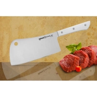 Нож-топорик кухонный для мяса Samura «HARAKIRI» (SHR-0040W) 180 мм, сталь AUS-8, рукоять ABS пластик, белый купить в Химках