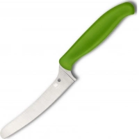 Универсальный кухонный нож Spyderco Z-Cut Offset Kitchen Green, сталь CTS™ — BD1 Alloy, рукоять зеленый полипропилен купить в Химках