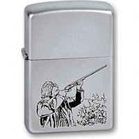 Зажигалка ZIPPO Hunter, с покрытием Satin Chrome™, латунь/сталь, серебристая, матовая, 36x12x56 мм купить в Химках