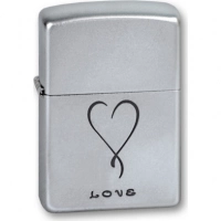 Зажигалка ZIPPO Love Satin Chrome, латунь с никеле-хромовым покрыт., серебр., матовая, 36х56х12 мм купить в Химках